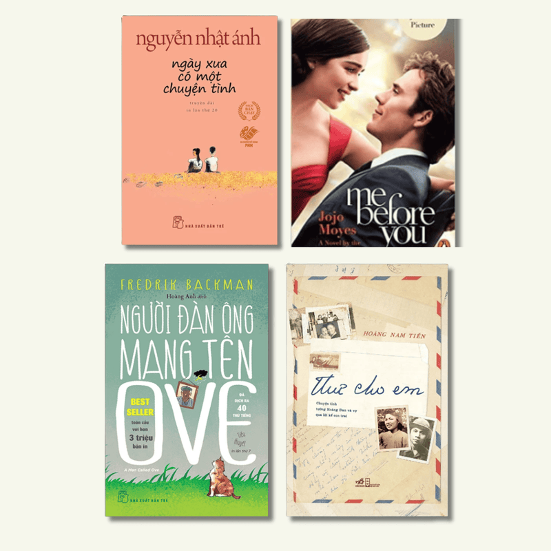 Combo sách 4 cuốn: Người đàn ông mang tên Ove + Thư cho em – Hoàng Nam Tiến + Ngày xưa có một chuyện tình + Me before you.