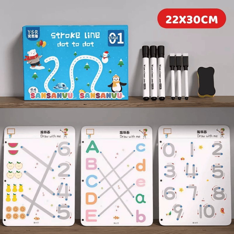 Combo Tập Tô Vẽ Thông Minh Xóa Được 64 Trang - Học Liệu Montessori Đồ Chơi Giáo Dục Cho Bé