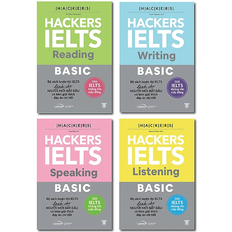 Combo 4 cuốn Hackers IELTS Basic (Reading + Listening + Speaking + Writing)