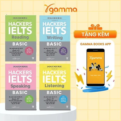 Combo 4 cuốn Hackers IELTS Basic (Reading + Listening + Speaking + Writing)