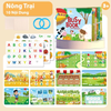 Sách Bận Rộn Bóc Dán Busy Book Montessori - Cho Bé Học Tiếng Anh, Phát Triển Tư Duy Trí Tuệ, DIY