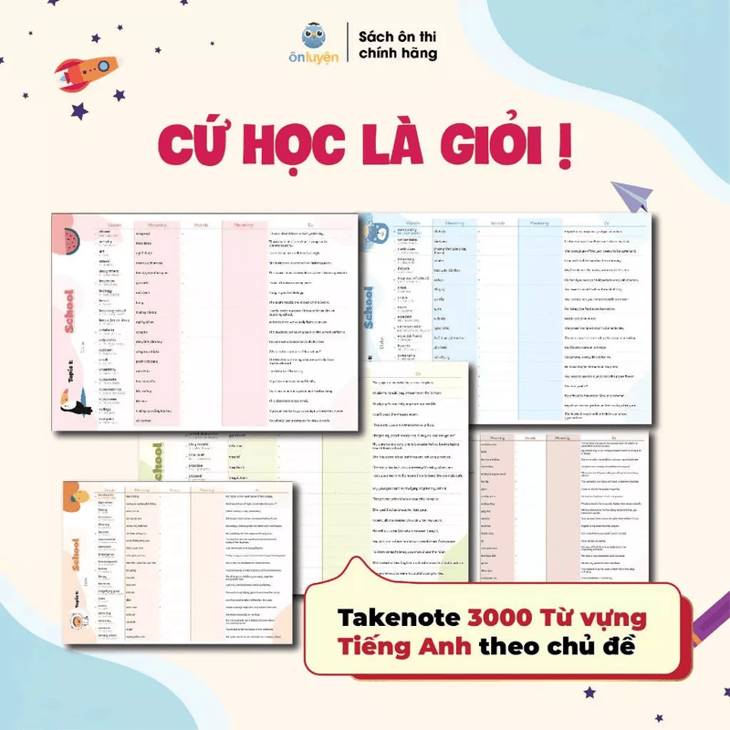 (File nghe + Phát âm) Set TAKENOTE 3000 từ vựng Tiếng Anh theo chủ đề thông dụng nhất
