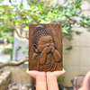 Tranh gỗ "An Tiếu" - hình ảnh chú tiểu mỉm cười khúc khích