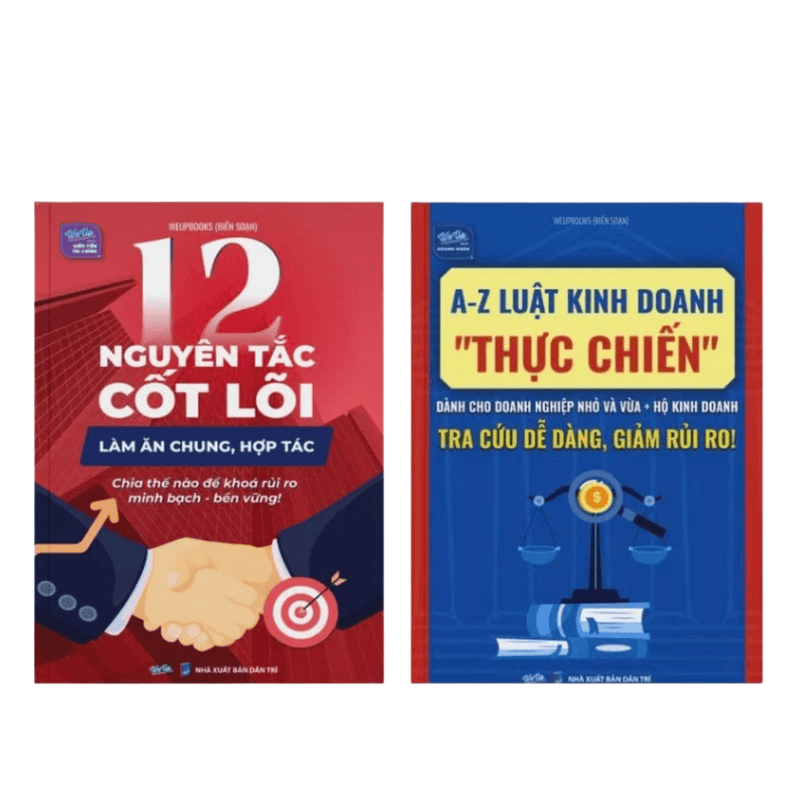 Combo 2 sách: 12 Nguyên tắc cốt lõi hợp tác làm ăn chung và A-Z Luật kinh doanh thực chiến