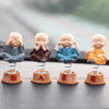(Tặng miếng dán) Bộ tượng "Tứ Không" để xe ô tô, trang trí nhà cửa bằng gốm sứ cao cấp