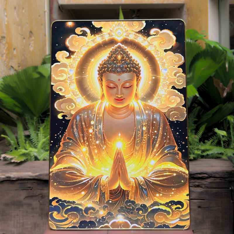 (P04) Buddha Glass Wall Art -UV Print 16x24 inch