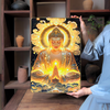 (P04) Buddha Glass Wall Art -UV Print 16x24 inch