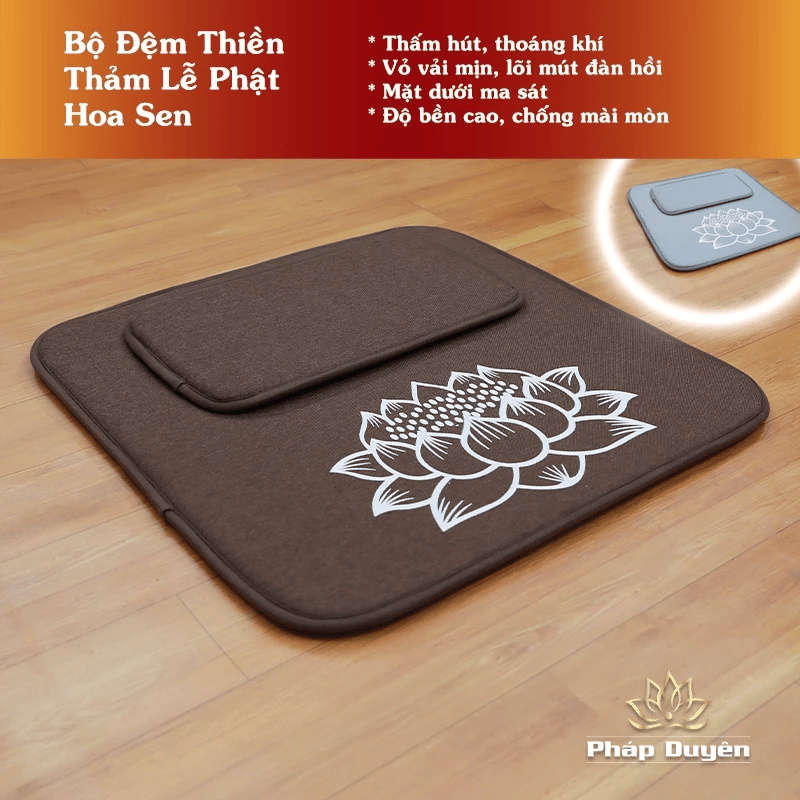 [Giá trải nghiệm] Đệm Thiền Lễ Phật Tụng Kinh In Hoa Sen