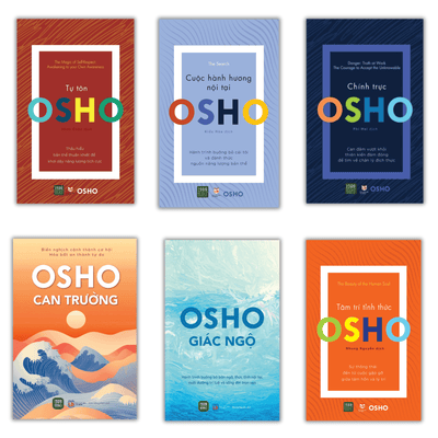 Sách Osho cho người tỉnh thức: Giác Ngộ + Tâm Trí Tỉnh Thức + Cuộc hành Hương Nội tại + Chính Trực + Can Trường + Tự Tôn