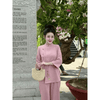 G41 - Pháp Phục Phật Tử - Set đồ lam đi chùa thêu chữ thư pháp, chất liệu đũi dày dặn đứng phom