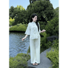 Đồ Đi Lễ Chùa Thêu Hoa Cách Tân, Đồ Lam Đi Chùa Tơ Hoa Dây Tai Thỏ Không Dặm Ngứa - Pháp phục đi lễ chùa
