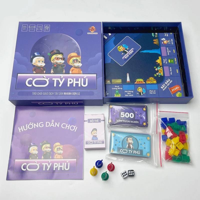 Boardgame Cờ Tỷ Phú cao cấp,Trò chơi giao dịch tài sản nhanh gọn lẹ