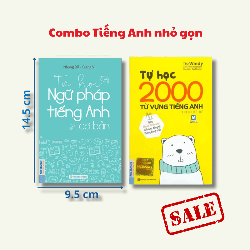 Combo Tự Học Ngữ Pháp tiếng Anh cơ bản + 2000 Từ Vựng