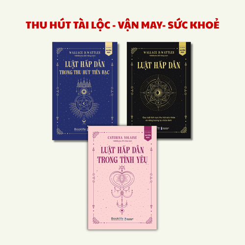 BỘ SÁCH THU HÚT TÀI LỘC - VẬN MAY - SỨC KHOẺ : Bộ 3 Sách Luật Hấp Dẫn ( Thu hút tiền bạc - Quy Luật Tích Cực Thu Hút Sức Khỏe - Tình Yêu )