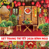 Phông nền decor tết Bính Ngọ 2026 - Tranh vải decor cao cấp