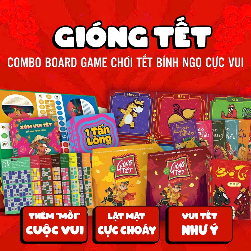 Combo Board Game Năm Bính Ngọ 2026 - Gióng Tết - Dành Cho Nhóm Bạn Và Gia Đình