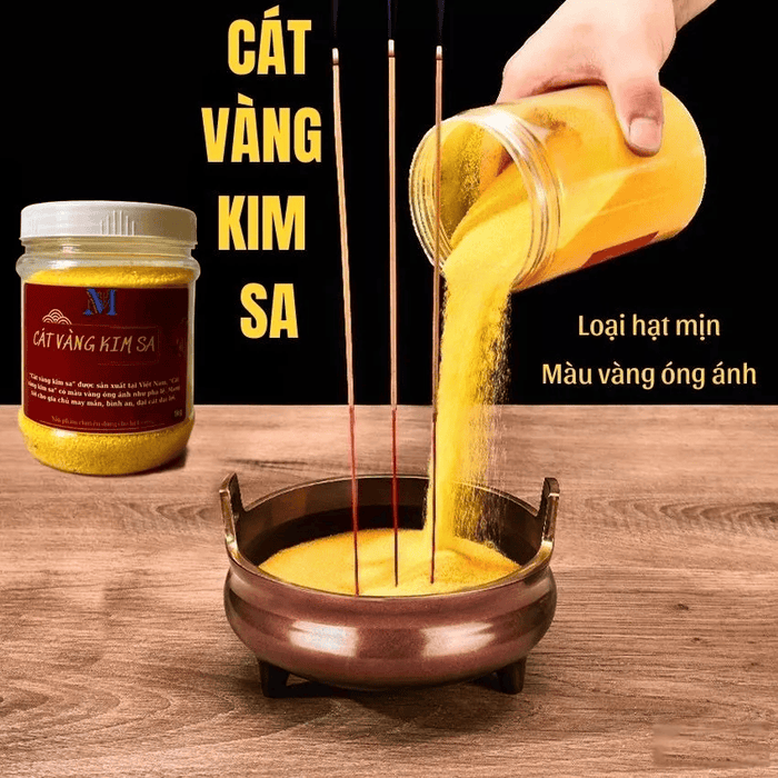 Cát Vàng Kim Sa - Cát Đặt Bát Nhang, Lư Hương - Hộp 1kg