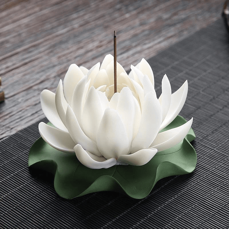 [Sen Hồng nhỏ] Hoa Sen Gốm Sứ Cao Cấp ( tặng kèm 1 hộp nhang trầm), Dùng Cắm Nhang Trầm