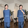 Pháp phục đồ lam đi chùa truyền thống nam/nữ nút cây vải kate loại 1 mát thấm hút mồ hôi