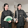 Pháp phục đồ lam đi chùa truyền thống nam/nữ nút cây vải kate loại 1 mát thấm hút mồ hôi