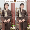 Pháp phục đồ lam đi chùa truyền thống nam/nữ nút cây vải kate loại 1 mát thấm hút mồ hôi