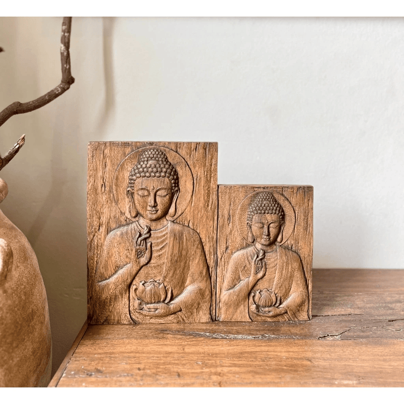 Tranh Gỗ Diệu Tâm – Đức Phật Hiền Hòa, Tranh Decor Tâm Linh Treo Bàn/Phòng Thiền, Quà Tặng An Lành