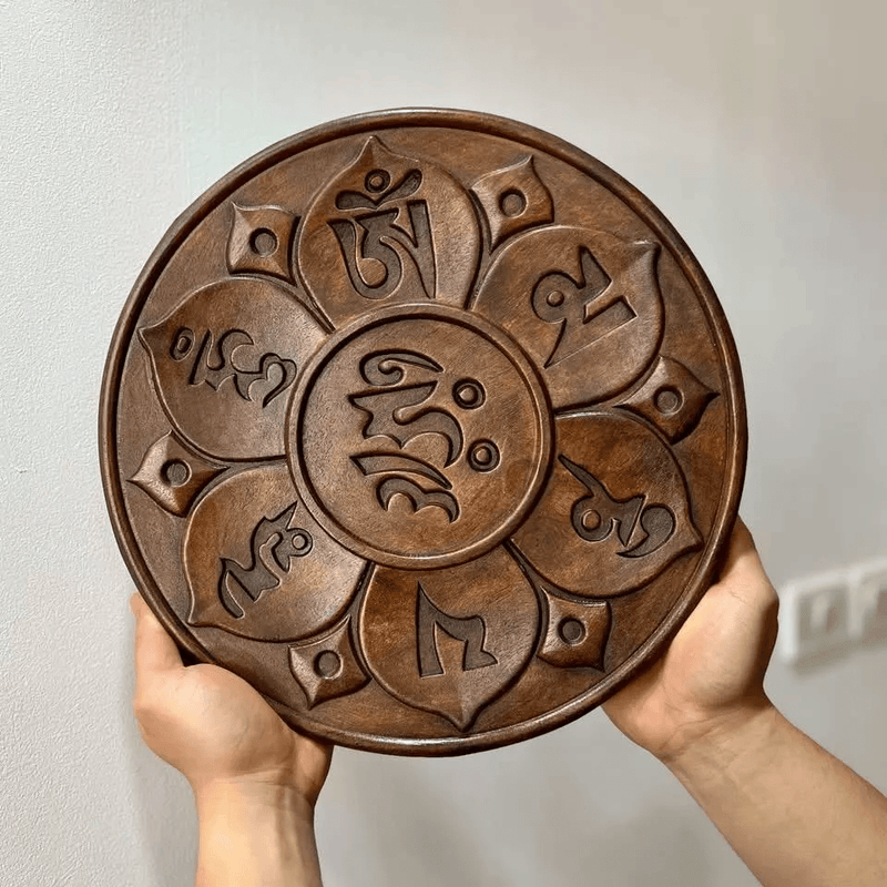 Đĩa Gỗ Om Mani Padme Hum
