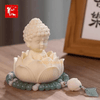 [TẶNG TRÀNG HẠT + MIẾNG DÁN CHỐNG TRƯỢT] Tượng phật Sakyamuni Tọa Thiền Đài Sen Mini Cầu Bình An Trang Trí Phong Thủy