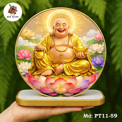 (PT-59) Tranh PHẬT GIÁO để bàn in hình BỒ TÁT, PHẬT TỔ, QUAN ÂM - Tặng đế để bàn - Tranh tráng gương