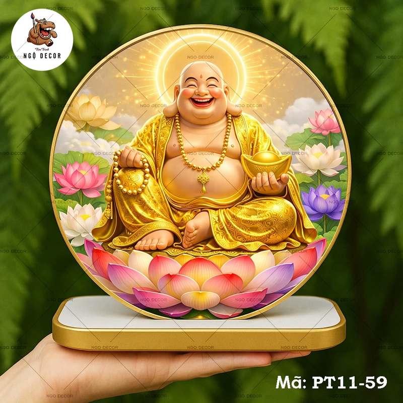 (PT-59) Tranh PHẬT GIÁO để bàn in hình BỒ TÁT, PHẬT TỔ, QUAN ÂM - Tặng đế để bàn - Tranh tráng gương