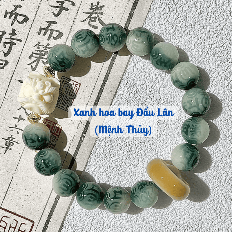 (Đã được thỉnh) Vòng Đeo Tay Chuỗi Hạt Bồ Đề Khắc Lục Tự Đại Minh Chú (OM MANI)