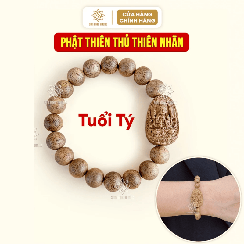 Vòng tay phật bản mệnh trầm hương Sơn Mộc Hương đeo tay nam nữ phong thủy may mắn bình an tài lộc