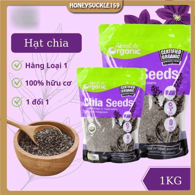 [Giảm Cân - Ăn Kiêng] Hạt Chia Hữu Cơ Chuẩn Organic Chất Lượng Sạch - Đều - Đẹp