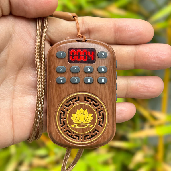 (Bản mới 58 bài) Loa nghe kinh niệm phật có sẵn 58 bài - có khe thẻ nhớ - có cổng tai nghe âm thanh sống động (B1 - Màu Nâu)