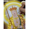 (30x55cm) Tranh tô Ngài Địa Tạng Bồ Tát dáng đứng (tặng cọ và màu nhũ vàng)