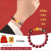 [Đã thỉnh] Vòng tay chu sa ngũ lộ thần tài - chu sa thật hàm lượng cao (tặng kèm túi lộc + lá vàng)