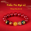 [Đã thỉnh] Vòng tay chu sa ngũ lộ thần tài - chu sa thật hàm lượng cao (tặng kèm túi lộc + lá vàng)