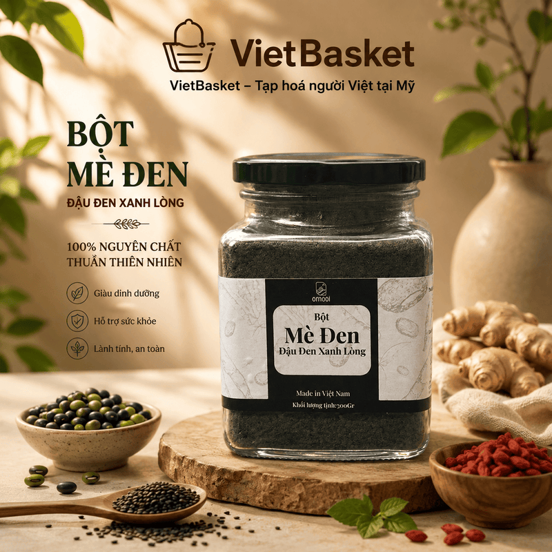Bột mè đen đậu đen xanh lòng amabi – Thức uống đẹp da, đen tóc, lợi sữa tự nhiên