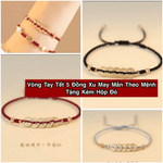 [Đã Khai Quang] Vòng Tay Tết Ngũ Điếu Chuyển Vận May Mắn Bình An Theo Mệnh + Tặng Kèm Hộp Đỏ