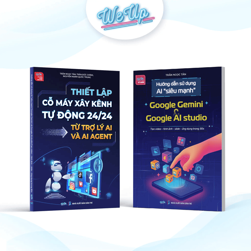 Combo Sách (Tặng 5EB+KH.AI): Xây kênh tự động AI Agent + AI siêu mạnh + 3 cấp độ AI + Kiếm tiền Youtube + Xu hướng