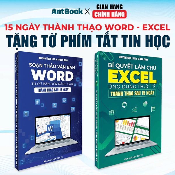 Sách Word - Excel Bộ 2 Cuốn Tin Học Văn Phòng Thành Thạo Sau 15 Ngày - Có Tặng Kèm Video Hướng Dẫn