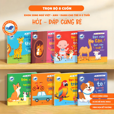 Sách - Combo 8 Cuốn Hỏi - Đáp Cùng Bé, Ehon Song Ngữ Việt - Anh - Dành Cho Bé Từ 0 -3 Tuổi