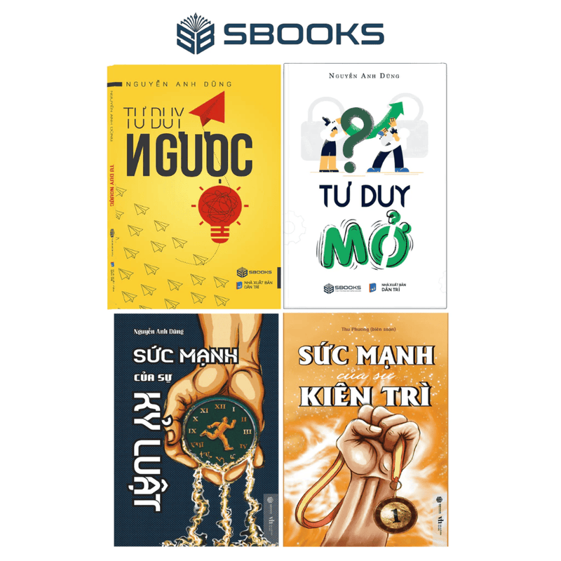 Sách Combo 4 Cuốn : Tư Duy Ngược + Tư Duy Mở + Sức Mạnh Của Sự Kỷ Luật + Sức Mạnh Của Sự Kiên Trì - SBOOKS