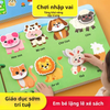 Sách xé dán 3D động vật, đồ chơi giáo dục sớm Khai Sáng cho trẻ, với khóa dán, giáo dục nhẹ, chống ồn