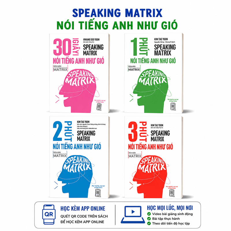 Combo Speaking Matrix Nói Tiếng Anh Như Gió Kèm App Học Online
