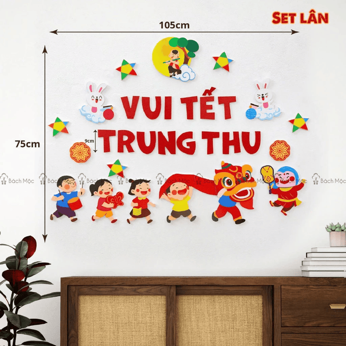 Set Hình Dán Tường Trang Trí Trung Thu - Chất Liệu Cao Cấp Bền Đẹp