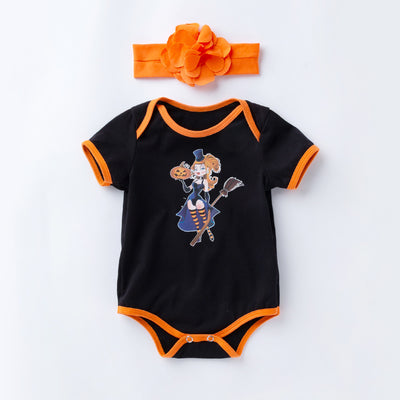 Bộ đồ liền thân Halloween cho trẻ sơ sinh in hình quần áo ngắn tay - Bodysuit cho bé