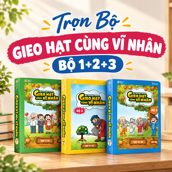 Trọn Bộ Truyện Tranh Gieo Hạt Cùng Vĩ Nhân Bộ 1+2+3, Sách Thiếu Nhi Hay Về Các Danh Nhân Thế Giới