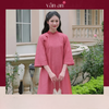 Áo Dài HẠ YÊN - Dáng Suông, Đính Cúc Trên Vai Áo - Chất Liệu Tơ Tencel In Họa Tiết