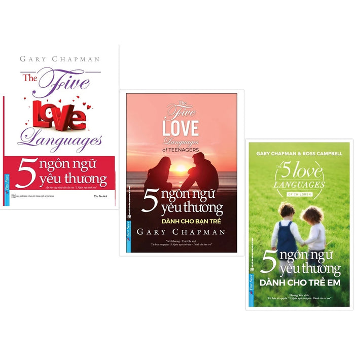 Combo 5 Ngôn Ngữ Yêu Thương (Cho Người Trưởng Thành + Cho Bạn Trẻ + Cho Trẻ Em) 3 cuốn
